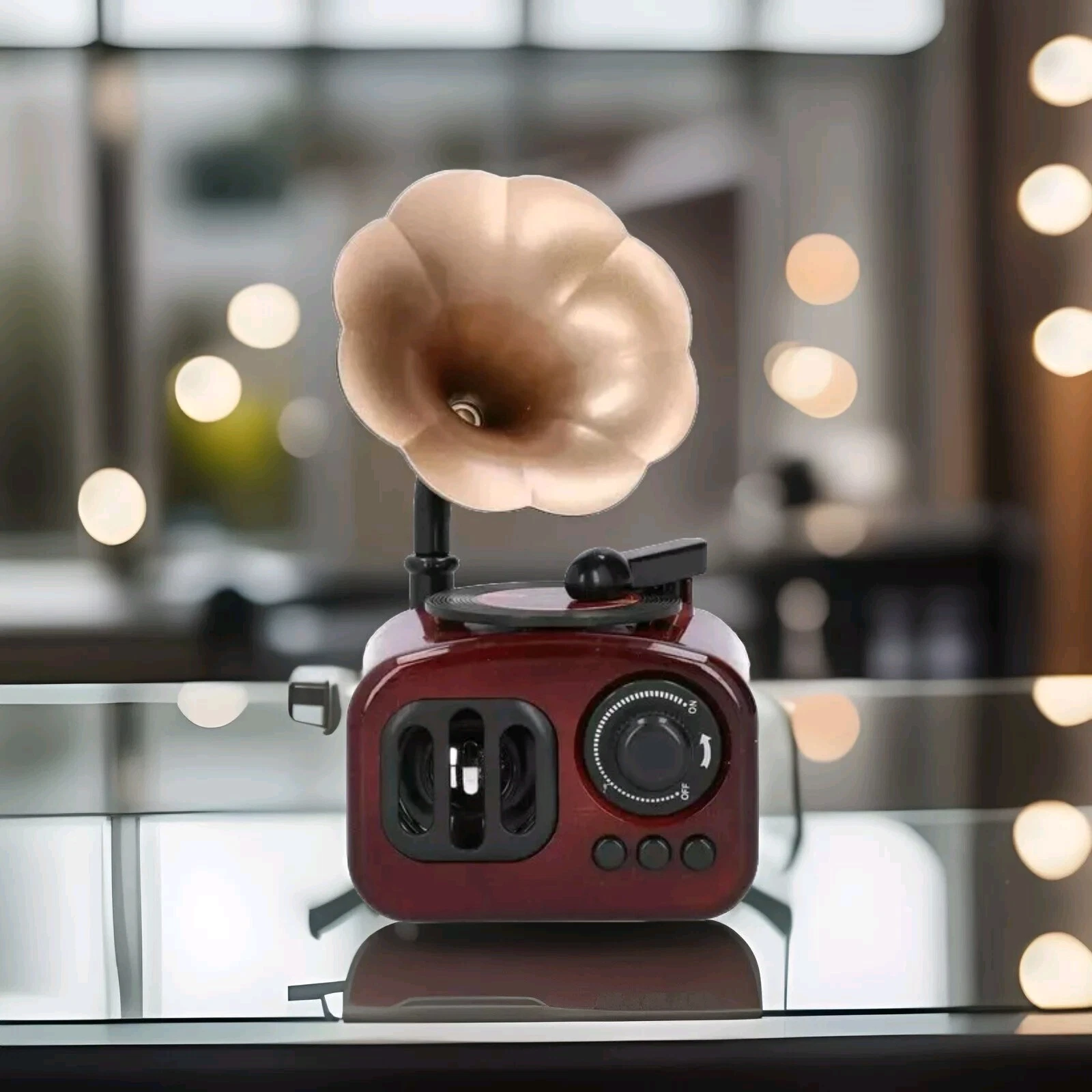 Mini gramophone décoratif – boîte à musique vintage