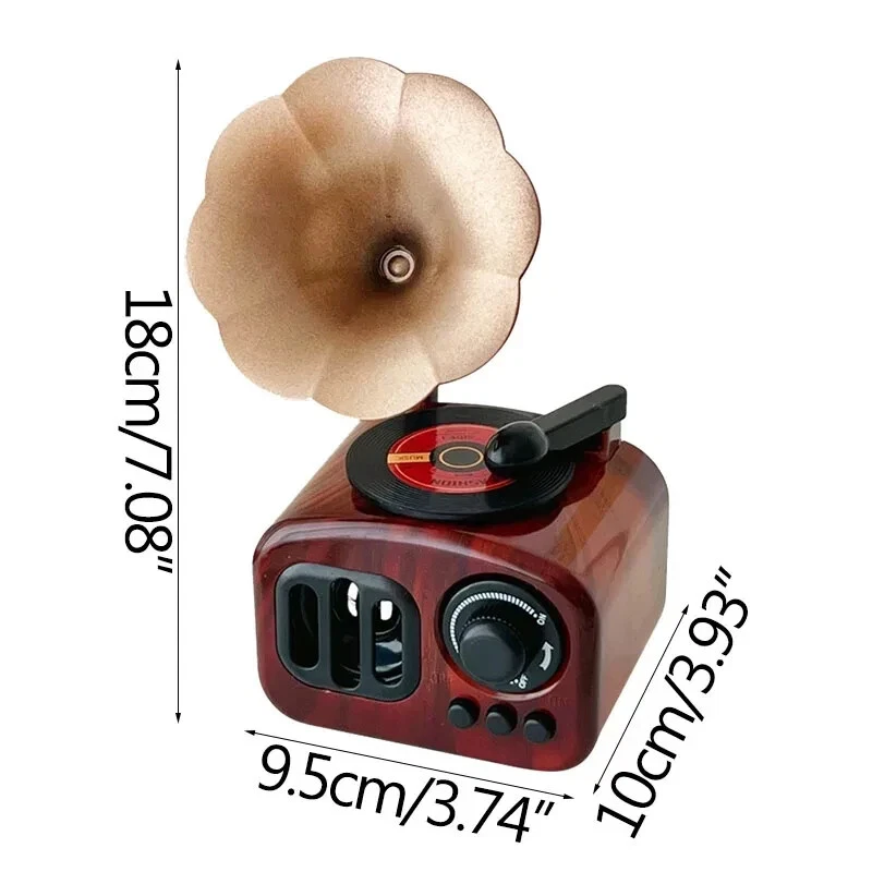 Mini gramophone décoratif – boîte à musique vintage - 2