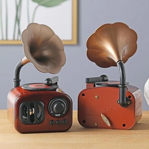 Mini gramophone décoratif – boîte à musique vintage - 3