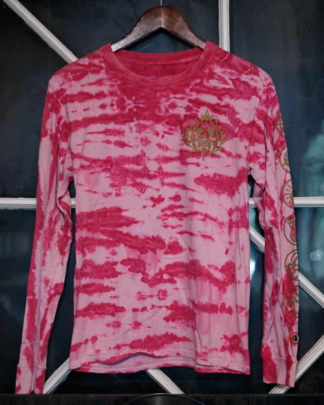 Chandail Champion tie dye magenta/rose