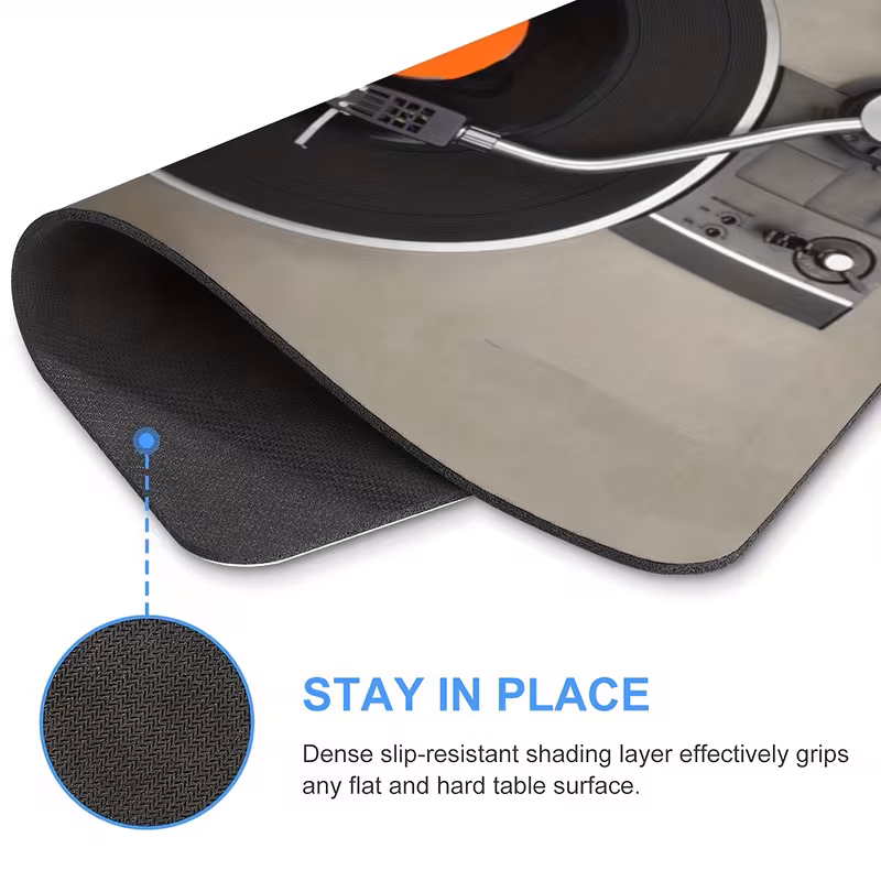 Tapis de souris vinyle rétro – Caoutchouc antidérapant – 24 × 20 cm - 3