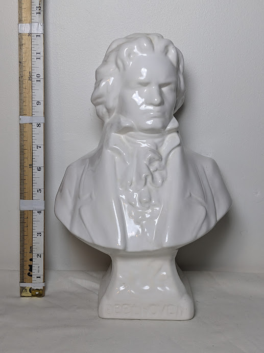 Buste de Beethoven – Céramique blanche signée Manon – 30 cm - 5