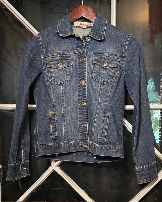 Veste de jeans patch peinte à la main - Image 2