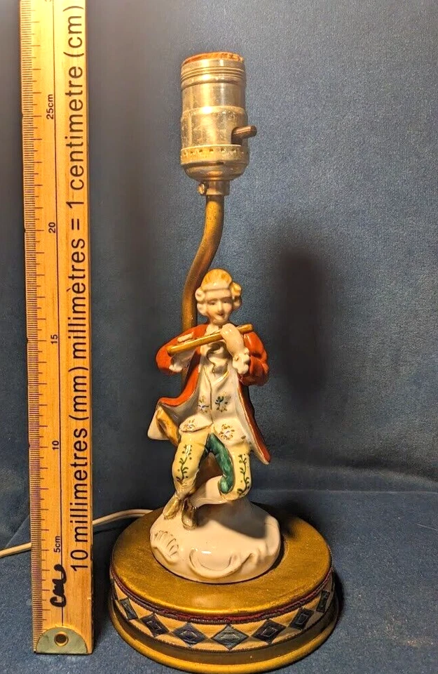 Lampe figurine musicien porcelaine vintage Occupied Japan - 4