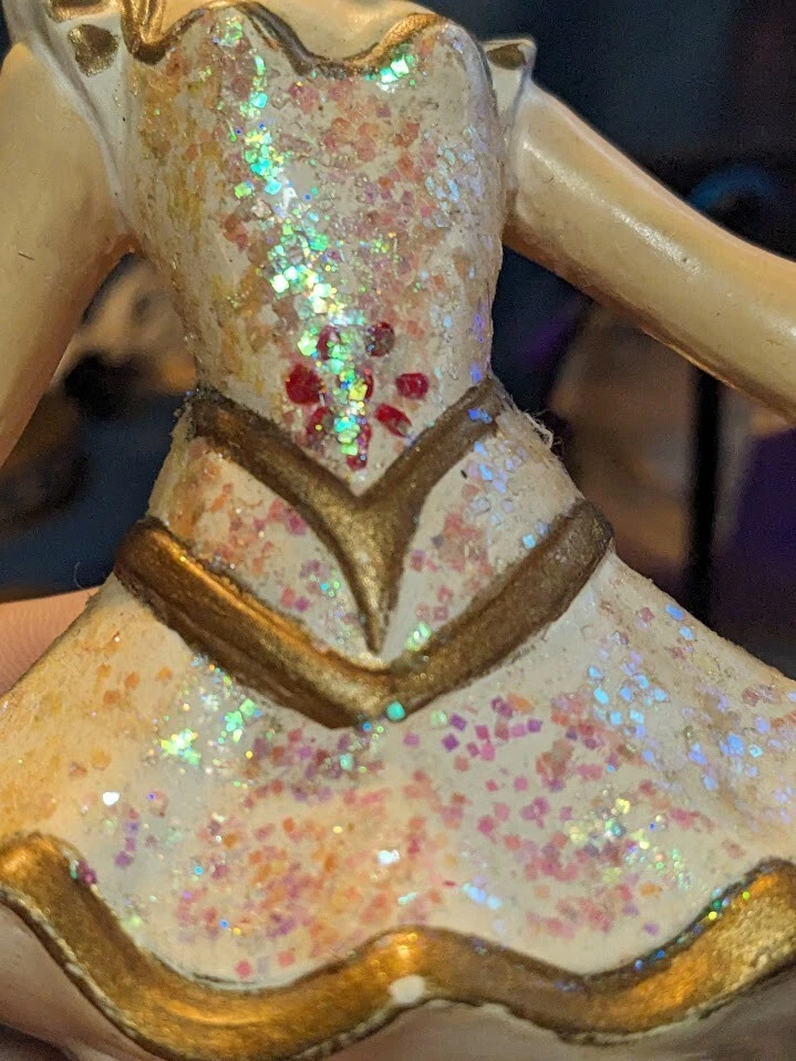 Lampe figurine ballerine vintage 1940-50 chalkware laiton 31cm - 4