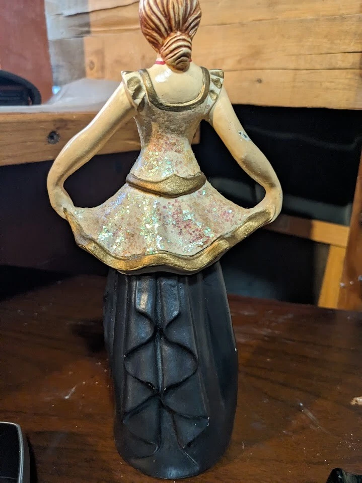 Lampe figurine ballerine vintage 1940-50 chalkware laiton 31cm - 6
