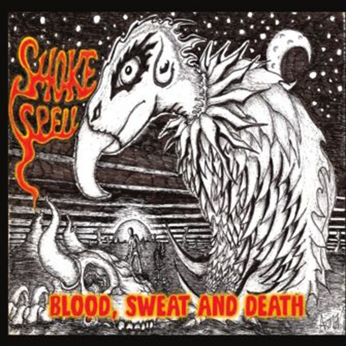 Pochette de l'album Blood, Sweat and death par Smoke spell (2025)